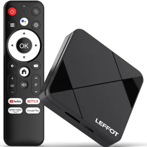 TV Box Android 14.0 LEFFOT 2025 – Streaming 4K Ultra HD con WiFi 6, Bluetooth 5.4, Control por Voz y USB 3.0 | RK3518 2GB+16GB