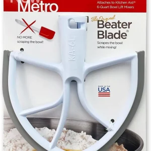 Nueva pala batidora original Metro KA-6L compatible con batidoras KitchenAid de 6 cuartos con elevador de tazón