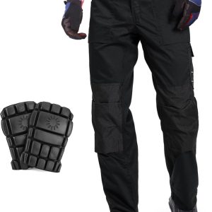 Pantalones de trabajo DURAWERK para hombre, pantalones de carpintero con bolsillos y rodilleras reforzadas, pantalones cargo para construcción