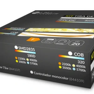 KIT tira LED 10,5w 5m + Transformador 72w C/Enchufe + Controlador