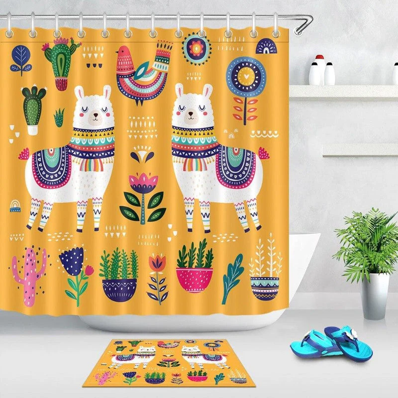 Cortina de ducha infantil con llamas - Imagen 2
